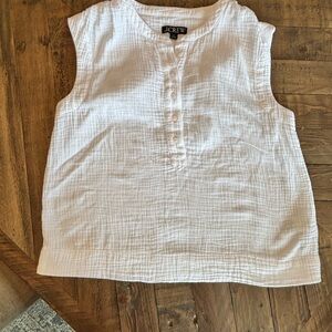 J. Crew White Sleeveless Popover Shirt